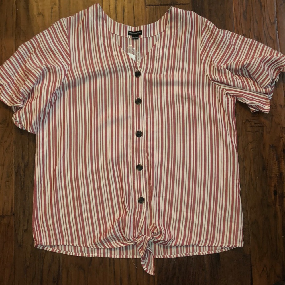 Button up, tie front shirt